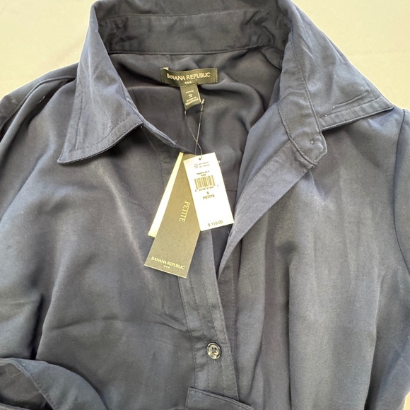 Banana Republic Navy Shirt Dress Size SP - Picture 4 of 10